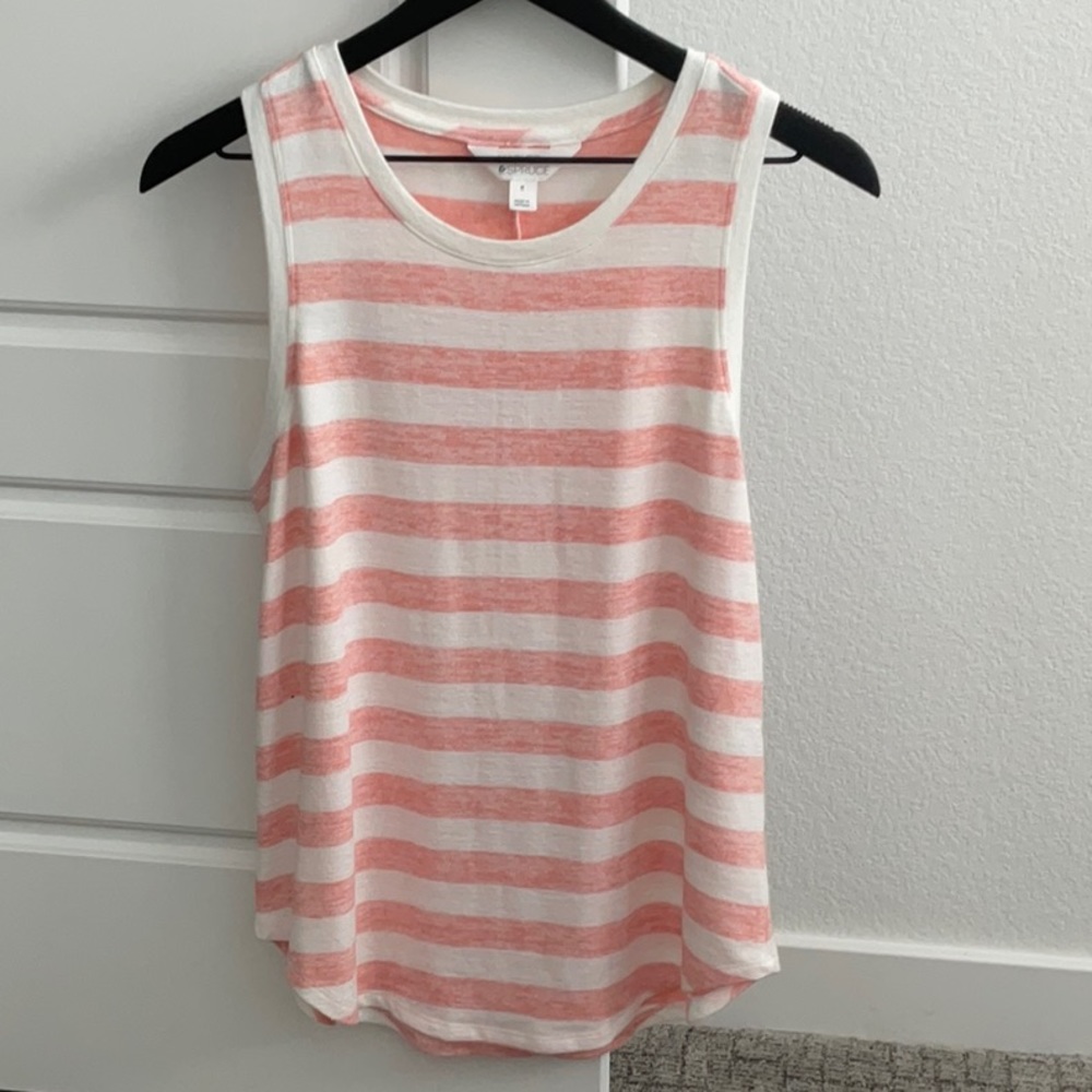 Market & Spruce High Neck Knit Tank- Coral- Size M